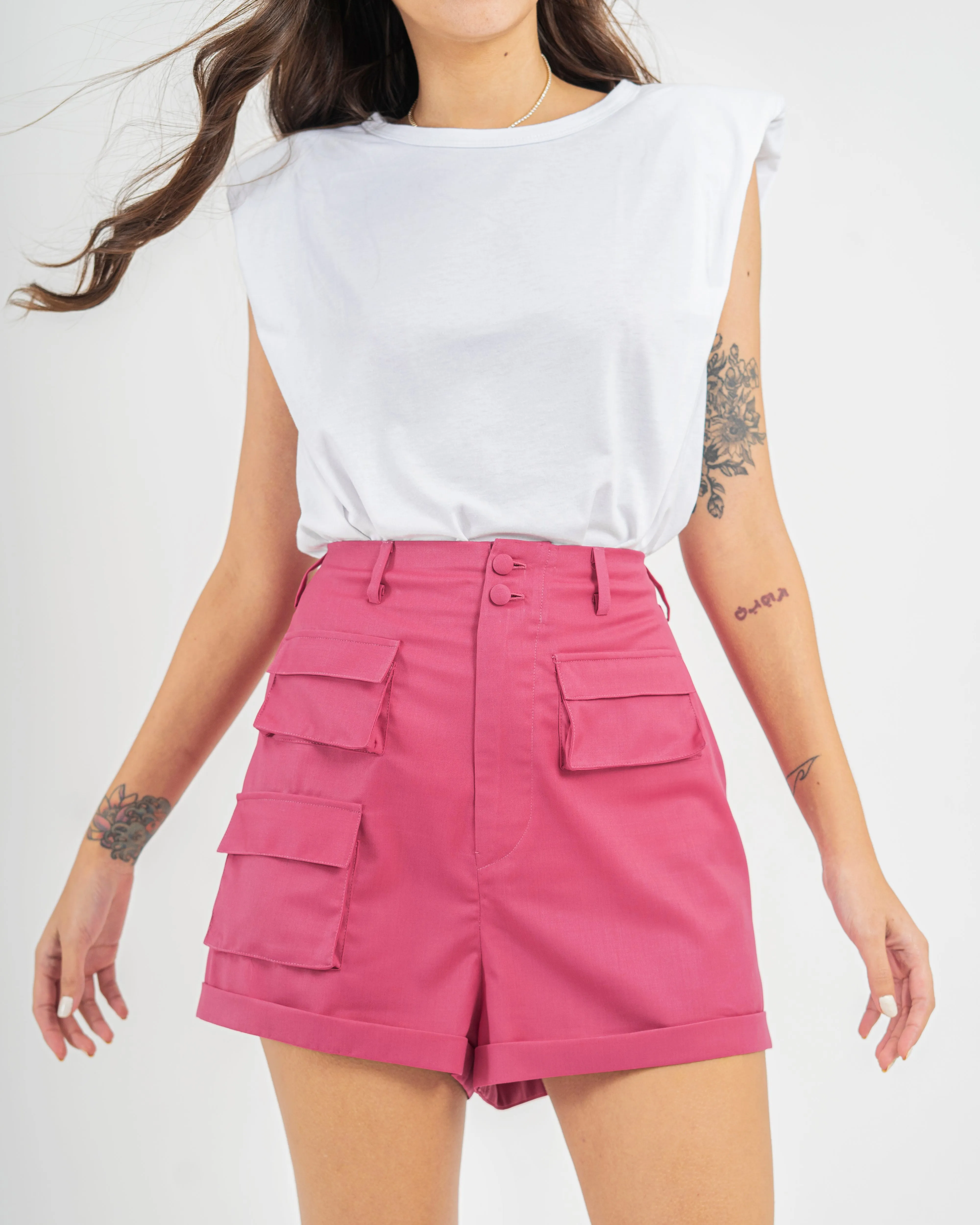 Cargo Shorts (Framboise)
