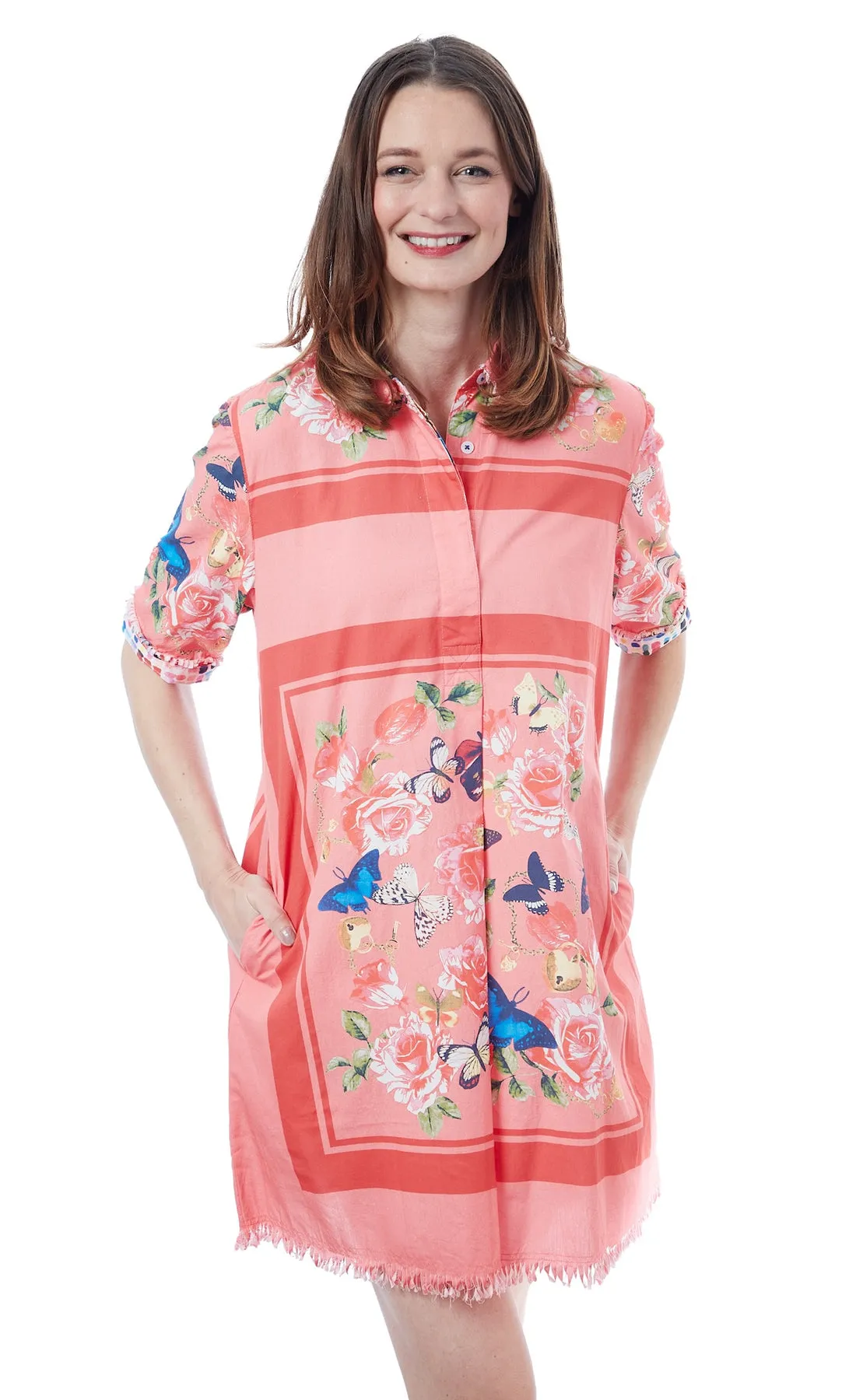 Chatham Dress Pink with Butterflies
