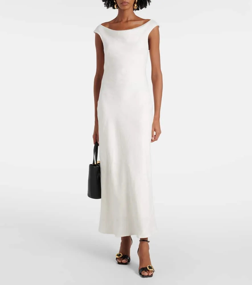 Faithfull Ilride off-shoulder linen maxi dress