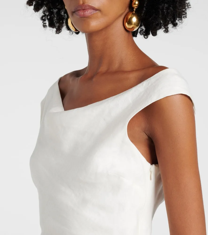 Faithfull Ilride off-shoulder linen maxi dress