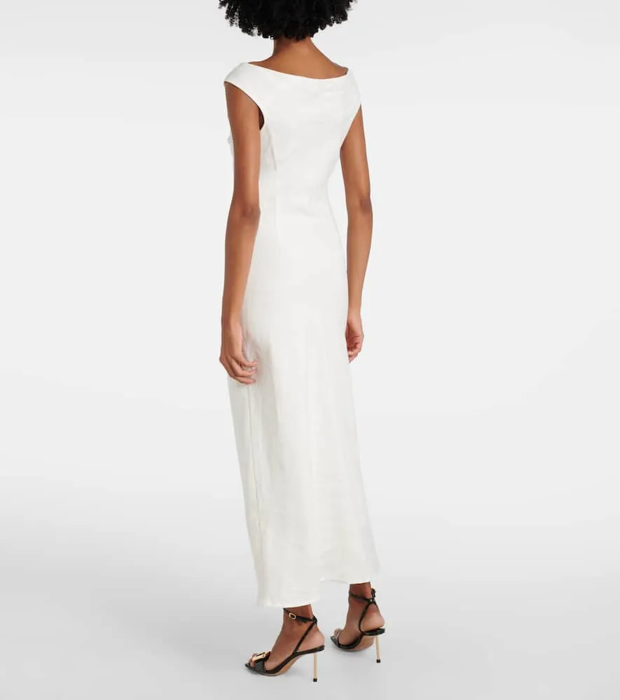 Faithfull Ilride off-shoulder linen maxi dress