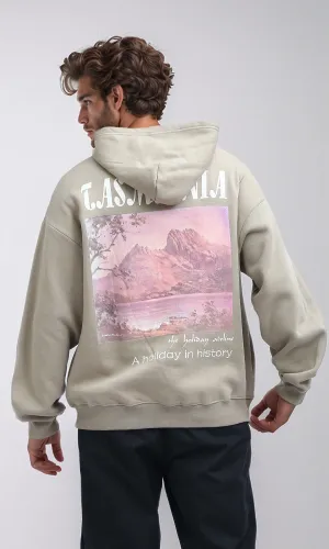 O199182 - Long Sleeves Hoodie With Full Printed Back - Coffee