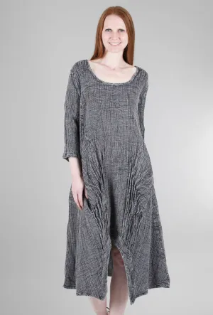Pleat-Detail Lexi Dress, Rocky Charcoal