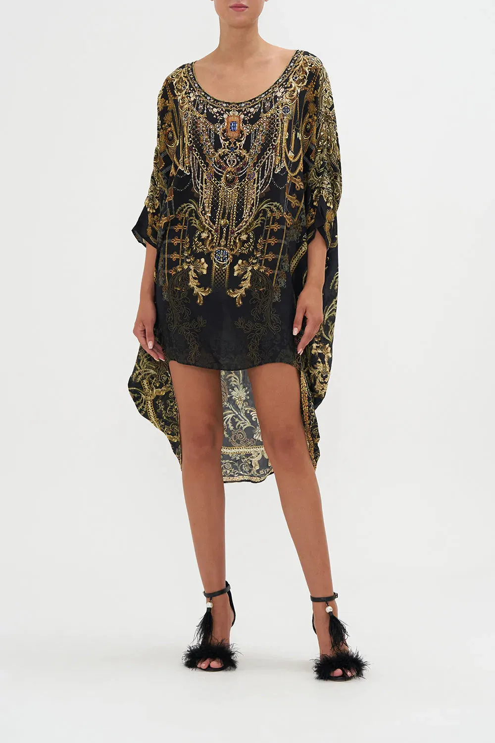 Scoop Back Hem Dress The Night Is Noir