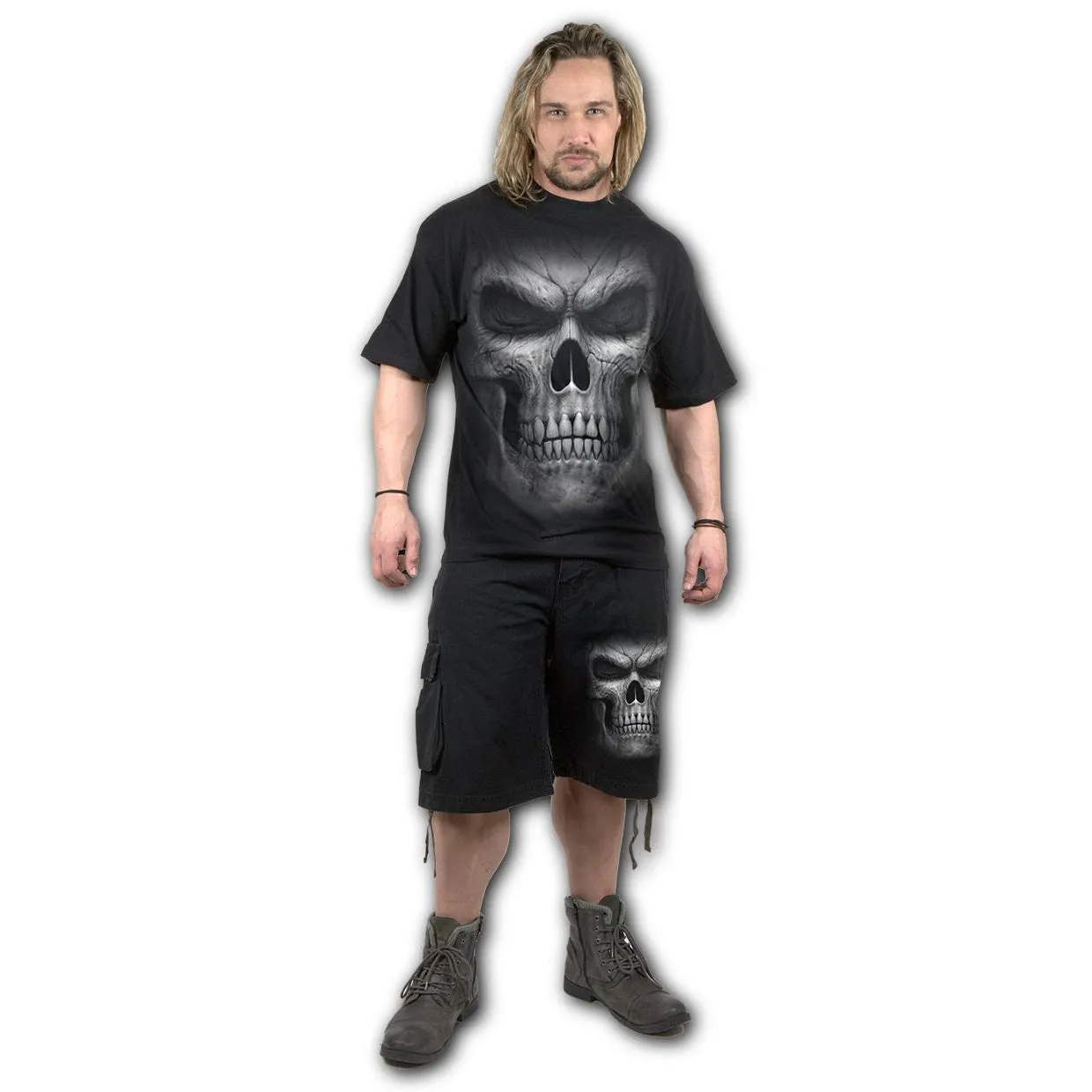 Shadow Master Mens Black Cargo Shorts