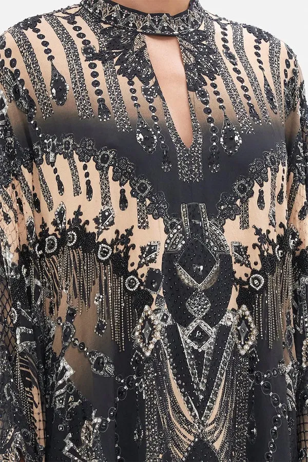 SHORT KAFTAN WITH HIGH NECK