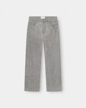 Textured Denim Jeans Grey
