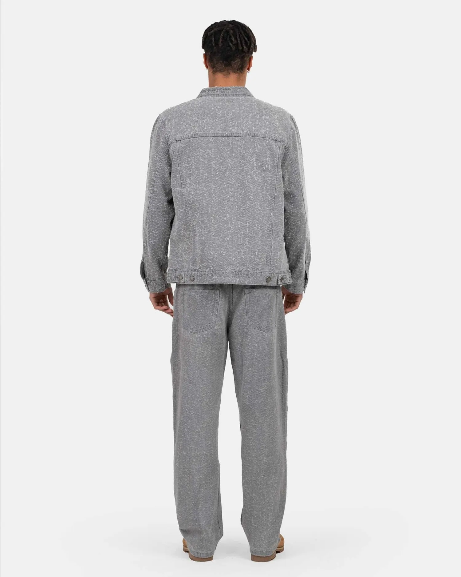 Textured Denim Jeans Grey