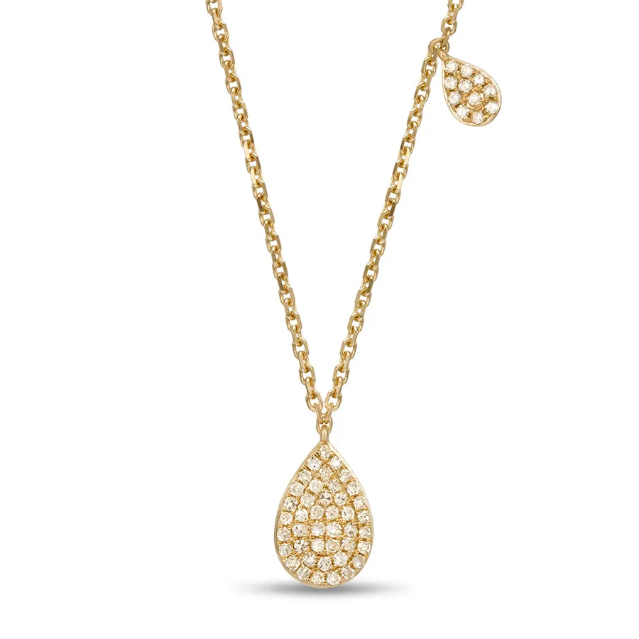 Yellow Gold Diamond Teardrop Pendant